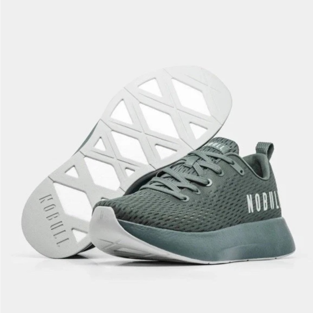 NOBULL Journey Mens Size 12 Gray Teal Lace Up Running Athletic Shoes Sneakers